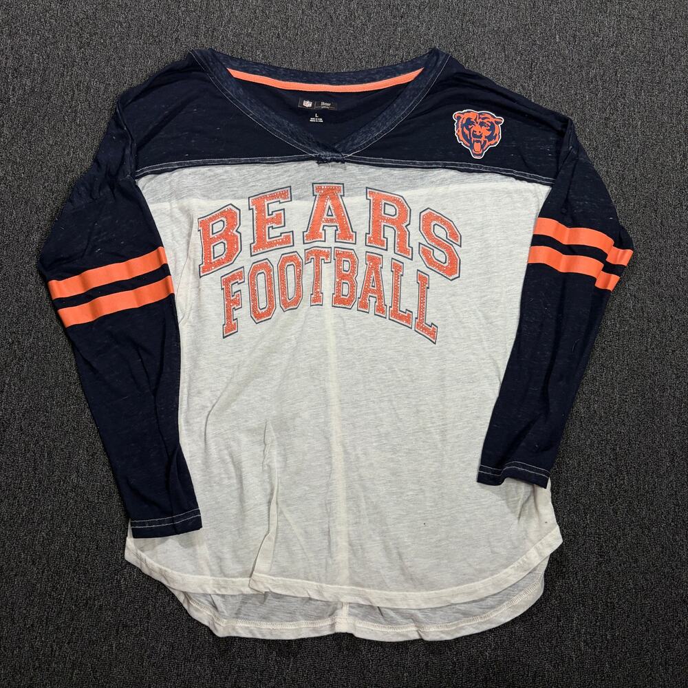 Vintage Y2k Chicago Bears Mcbling Nfl Rhinestone Football Women's Tee Large